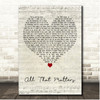 Justin Bieber All That Matters Script Heart Song Lyric Print