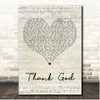 Kane Brown & Katelyn Brown Thank God Script Heart Song Lyric Print