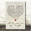 Kariya Let Me Love You for Tonight Script Heart Song Lyric Print