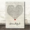 Anne-Marie Beautiful Script Heart Song Lyric Print