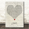 Kendrick Lamar LOVE. Script Heart Song Lyric Print