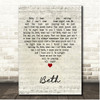 Kiss Beth Script Heart Song Lyric Print