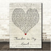 Leo Sayer Thunder in My Heart Script Heart Song Lyric Print