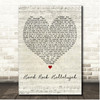 Lordi Hard Rock Hallelujah Script Heart Song Lyric Print