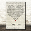 Lou Rawls Lady Love Script Heart Song Lyric Print