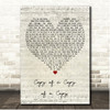 Louis Tomilson Copy of a Copy of a Copy Script Heart Song Lyric Print