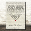 Michael Schenker Group Love to Love Script Heart Song Lyric Print