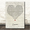 Michael Stanley Band Lover Script Heart Song Lyric Print