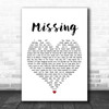 Everything But The Girl Missing White Heart Song Lyric Music Wall Art Print