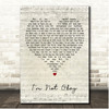 My Chemical Romance I'm Not Okay Script Heart Song Lyric Print