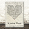 Neck Deep Growing Pains Script Heart Song Lyric Print