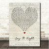 Nelly Furtardo Say It Right Script Heart Song Lyric Print