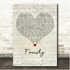 New Model Army Family Script Heart Song Lyric Print
