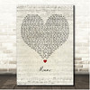 OneRepublic Run Script Heart Song Lyric Print