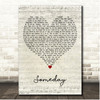 OneRepublic Someday Script Heart Song Lyric Print