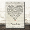Pendulum Tarantula Script Heart Song Lyric Print