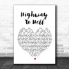 AC DC Highway To Hell Heart Song Lyric Music Wall Art Print