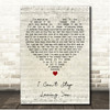 Ray Charles I Can't Stop Loving You Script Heart Song Lyric Print