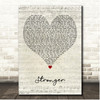 Romain Virgo Stronger Script Heart Song Lyric Print