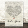 Russ Ride Slow Script Heart Song Lyric Print