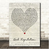 Shawn Mendes Bad Reputation Script Heart Song Lyric Print