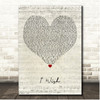 Skee-Lo I Wish Script Heart Song Lyric Print