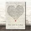 Switchfoot Your Love Is a Song Script Heart Song Lyric Print