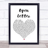 The Amity Affliction Open Letter White Heart Song Lyric Music Wall Art Print