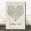 1GN Daddy's Girl Script Heart Song Lyric Print