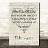 The National Fake Empire Script Heart Song Lyric Print