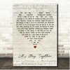 Tina Turner Let's Stay Together Script Heart Song Lyric Print