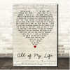 Todd Snider All of My Life Script Heart Song Lyric Print