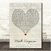 Train Meet Virginia Script Heart Song Lyric Print