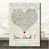 Will Young You And I Script Heart Song Lyric Print