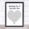 Foreigner Waiting For A Girl Like You White Heart Song Lyric Music Wall Art Print