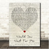 Brett Young Would You Wait For Me Script Heart Song Lyric Print