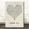 Adele Hold On Script Heart Song Lyric Print