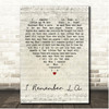 Céline Dion I Remember L.A. Script Heart Song Lyric Print