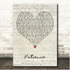 Chris Cornell Patience Script Heart Song Lyric Print
