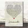 Chris Rice Lemonade Script Heart Song Lyric Print