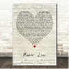 Adele River Lea Script Heart Song Lyric Print