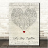 Craig David Lets Stay Together Script Heart Song Lyric Print
