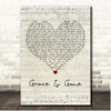 Dave Matthews Band Grace Is Gone Script Heart Song Lyric Print