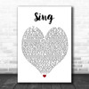 Sing Ed Sheeran Song Lyric Heart Music Wall Art Print