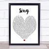 Sing Ed Sheeran Song Lyric Heart Music Wall Art Print