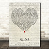 Dylan Scott Hooked Script Heart Song Lyric Print