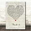 Alanis Morissette Thank U Script Heart Song Lyric Print