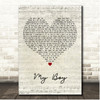 Elvie Shane My Boy Script Heart Song Lyric Print