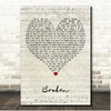 Everlast Broken Script Heart Song Lyric Print