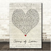 E'voke Arms of Loren Script Heart Song Lyric Print